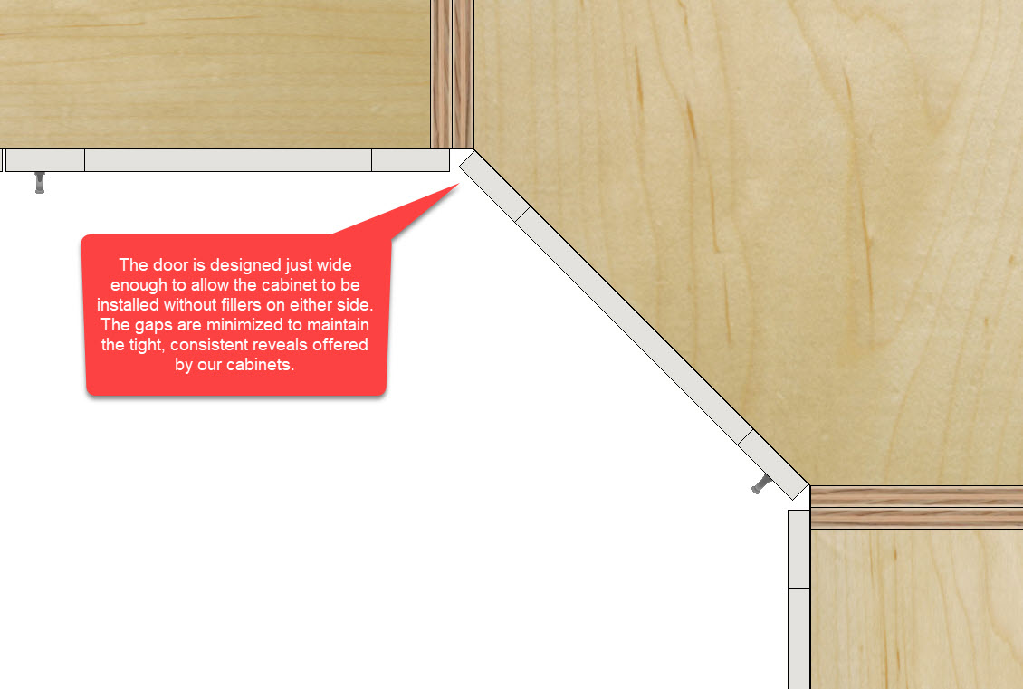 wall 45 cabinet next to other uppers- no fillers needed