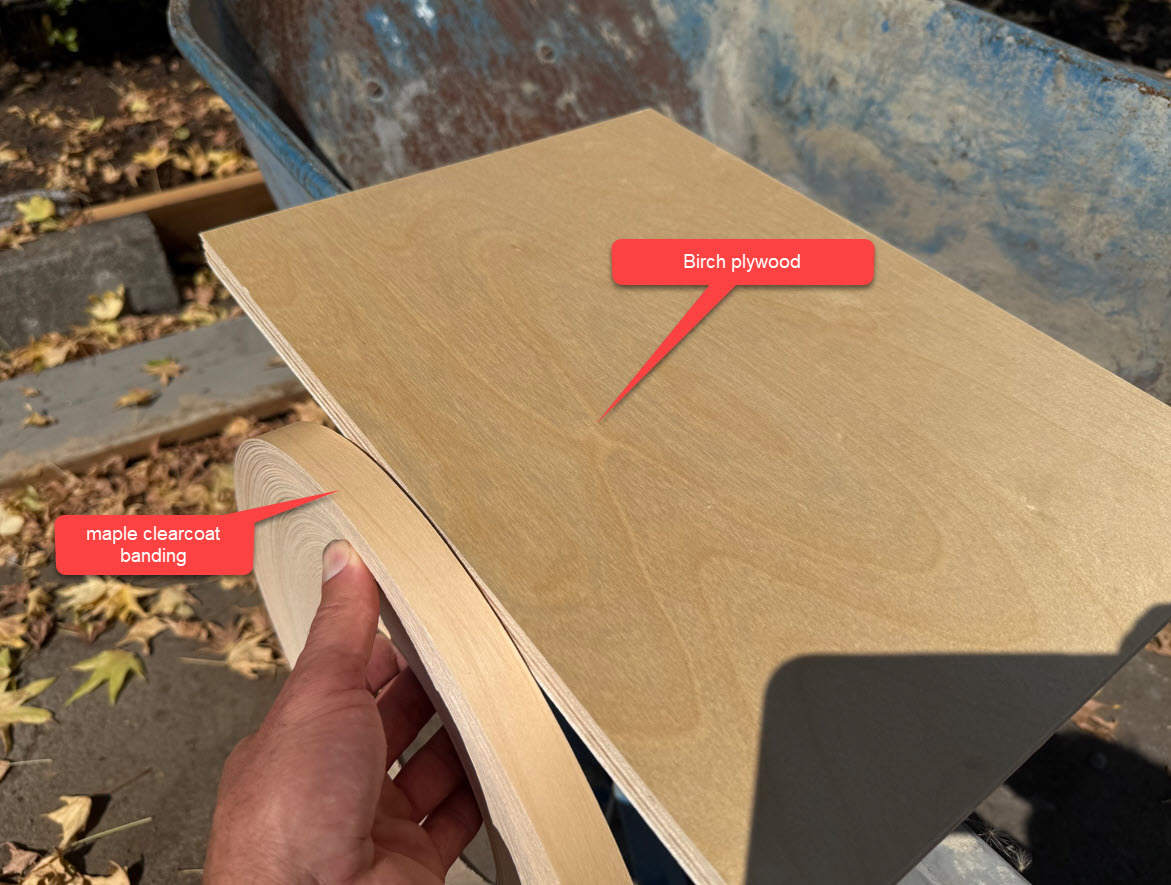 maple banding on birch polywood